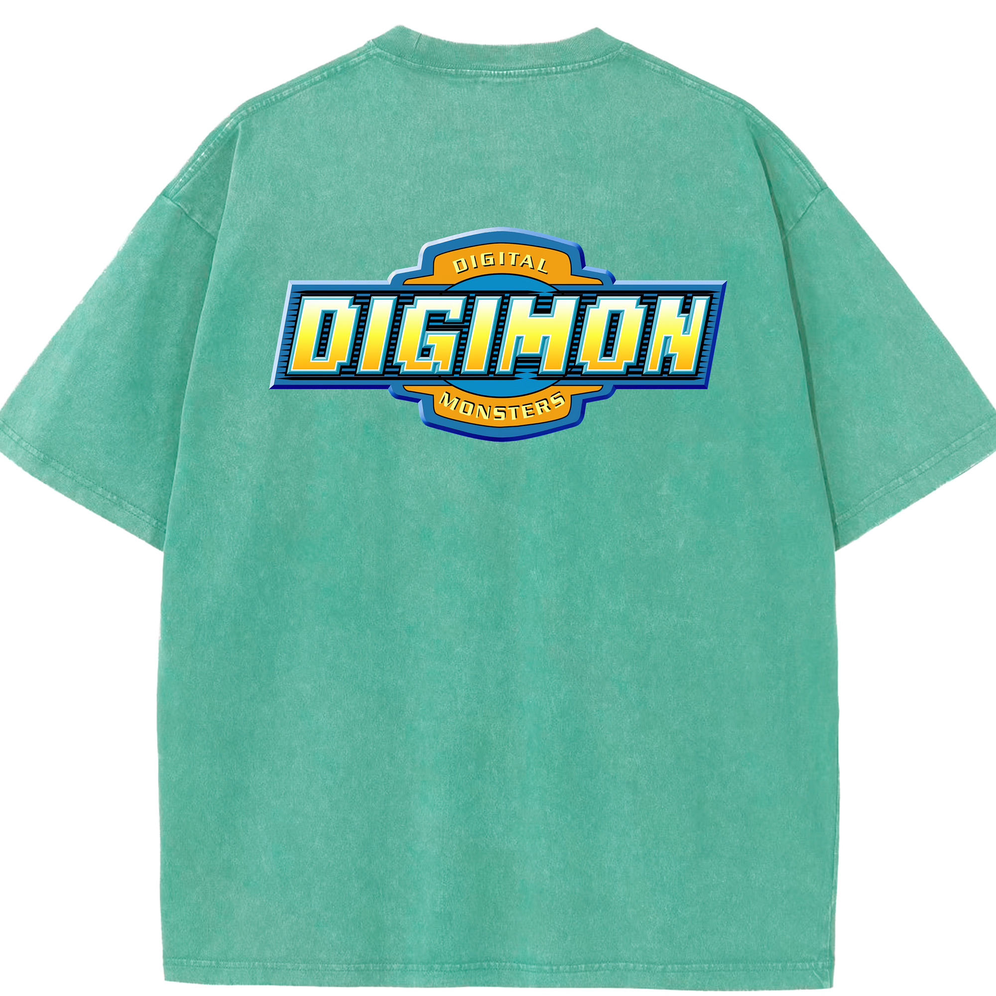 （画像用） Digimon デジタルモンスター/デジモン 綿100% ヴィンテージ風 半袖Tシャツ（背面プリント）
